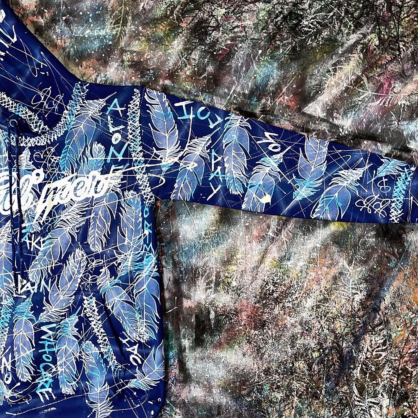 Custom Feather Royal Blue Hoodie