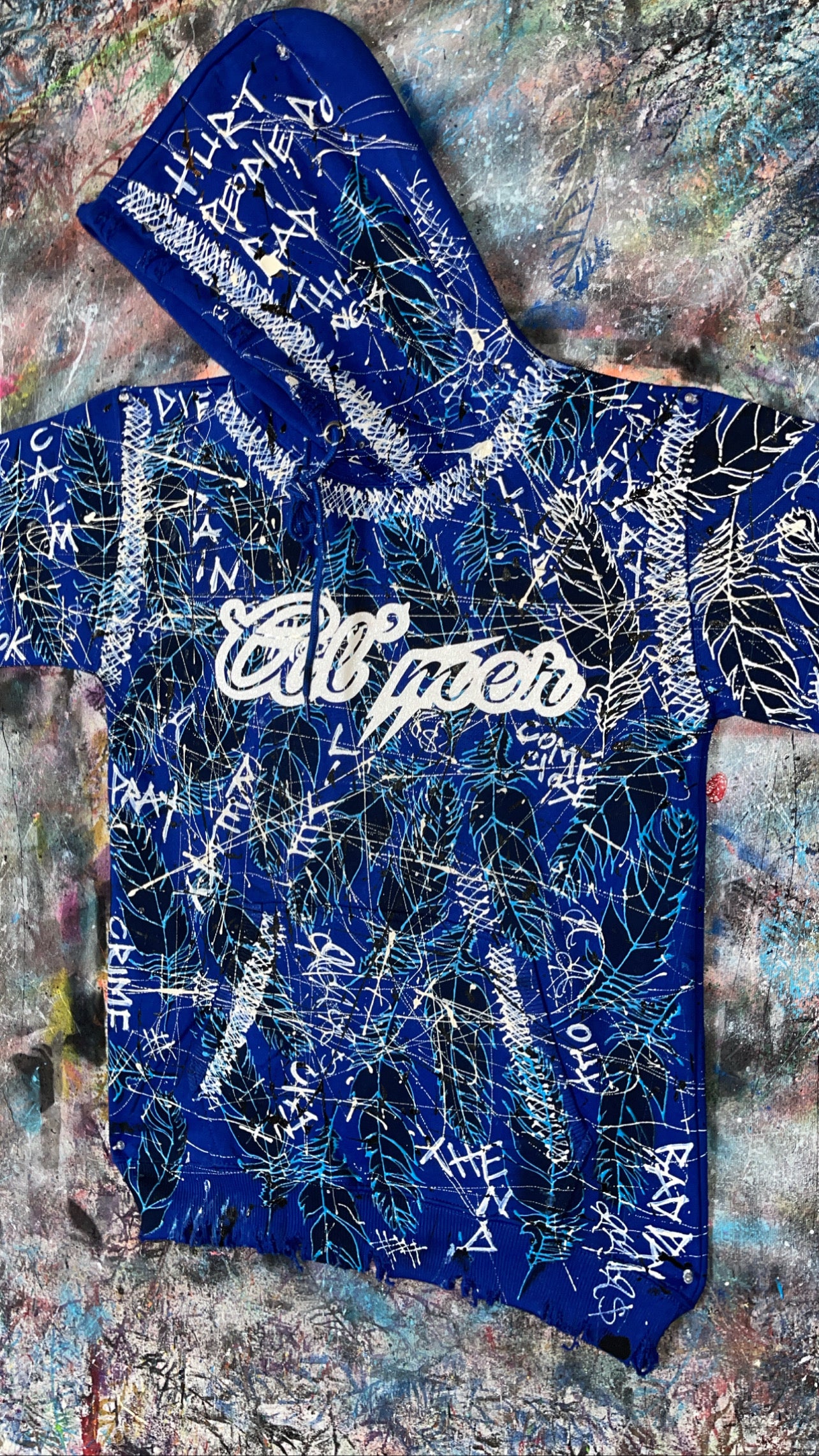 Custom Feather Royal Blue Hoodie